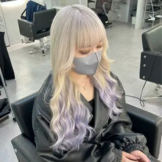 カラー 大阪ケアブリーチ/ ミルクティーベージュのヘアスタイル