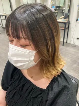 ミディアム ミルクティー量産💙 💙ブリーチ特化💙のヘアスタイル