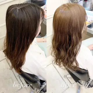 セミロング カラー 艶髪と透明感を ‼️/若林のヘアスタイル