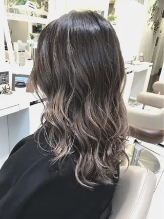 ミディアム カラー 山崎俊輔/髪質改善 /バレイヤージュのヘアスタイル