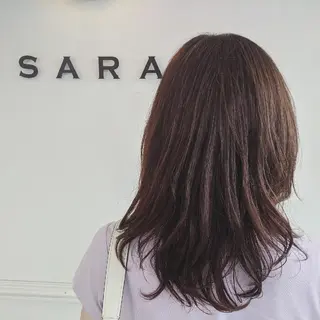 カラー 浜田りほ Luxbe 博多バスターミナルのヘアスタイル