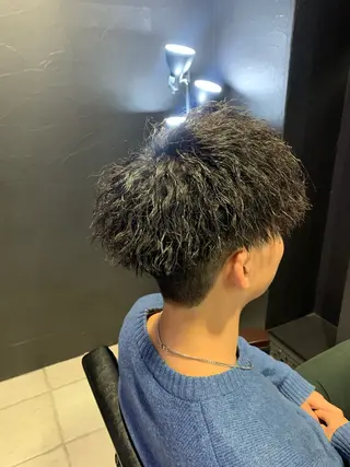 ミディアム メンズパーマ/難波/ 心斎橋　室園亮佑のヘアスタイル