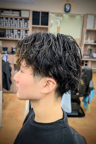 ショート パーマ 理容プラージュ燕三条 福井のヘアスタイル