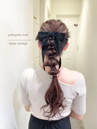 ロング ヘアアレンジ シールエクステ横浜 🐏☁️miminaのヘアスタイル