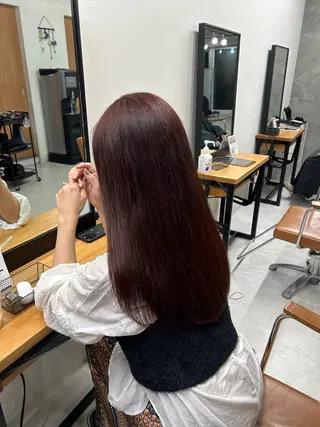ロング カラー カズキ🌼曲がる 縮毛矯正のヘアスタイル