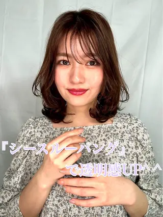 ロング カラー パーマ 似合わせ✨透明感🫧 佐藤優斗のヘアスタイル