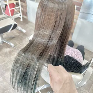 ロング カラー パーマ 大人女性の縮毛矯正/ 艶髪職人/馬渕樹のヘアスタイル