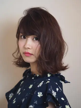 ミディアム カラー ヘアアレンジ 坂本 直樹のヘアスタイル