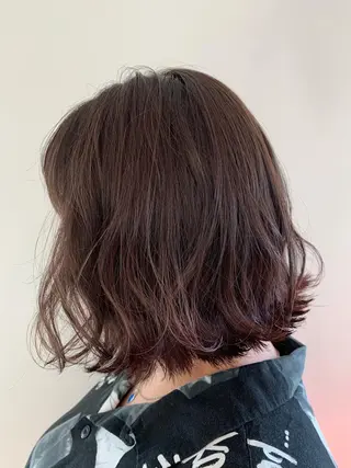 ミディアム カラー パーマ ヘアアレンジ 加藤 綾華のヘアスタイル