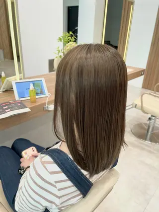 ミディアム カラー 【透明感カラー🩶】 津田和希のヘアスタイル