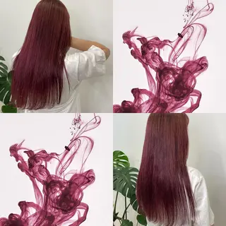 ロング カラー ハマノ ミユのヘアスタイル