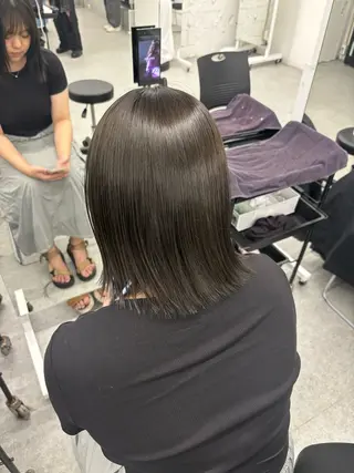 ミディアム カラー ヘアアレンジ AYUMI/赤み消し /ブラウンカラーのヘアスタイル