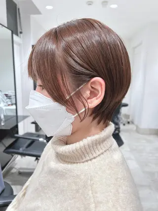 ショート カラー スキバサミを使わない カット🌼唯🌼のヘアスタイル