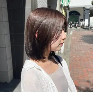 ミディアム yumemiレイヤー ✴︎ 透明感カラーのヘアスタイル