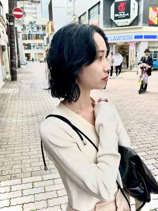 ショート 紙屋町ショート /ボブ　パーマ河内蓮のヘアスタイル