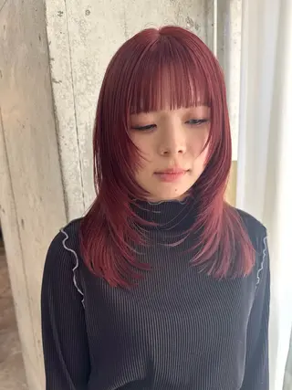 セミロング カラー lani ブリーチ /ダブルカラーのヘアスタイル