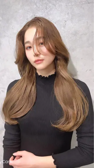 ロング カラー パーマ ヘアアレンジ メンズ キッズ ネイル マツエク・マツパ アイブロウ レイヤー／顔周り 韓国ヘア森田和貴のヘアスタイル