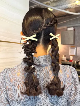 ロング ヘアアレンジ 🤍あみ🤍暗髪オリ ーブ特化🌿髪質改善のヘアスタイル