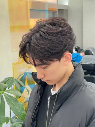 パーマ メンズ 波巻きスパイラル 近藤剛　浦和のヘアスタイル