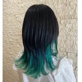 セミロング カラー ハイトーン/推しカラ ー⛓💜ゆららのヘアスタイル