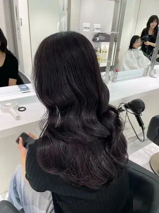 ロング カラー ヘアアレンジ 🎀RIN🎀 縮毛矯正🩶暗髪のヘアスタイル