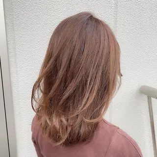 ミディアム カラー 顔まわりカット🌟 くびれヘア/寺門遥輝のヘアスタイル