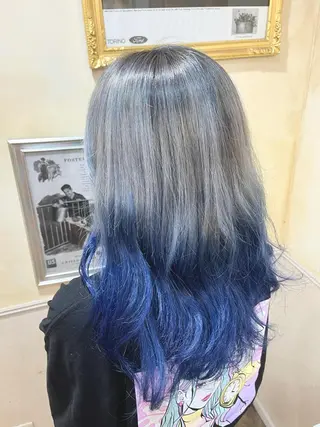 ロング カラー 岩谷/ブリーチ 🪽透明感カラーのヘアスタイル