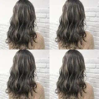 セミロング カラー ヘアアレンジ TAKUMAブリーチ /切りっぱなし🪽のヘアスタイル
