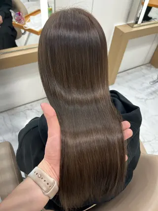 ロング カラー 赤み消し透明感カラー オオヤマのヘアスタイル