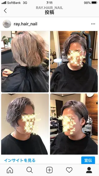 ショート カラー パーマ Ray hair 春日部のヘアスタイル
