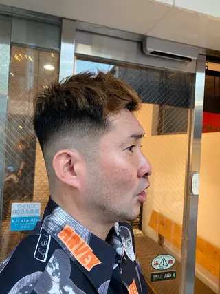 ショート メンズ 艶カラー、パーマ 祥一朗 WAWAのヘアスタイル