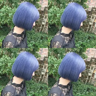 ショート カラー ヘアアレンジ TAKUMAブリーチ /切りっぱなし🪽のヘアスタイル