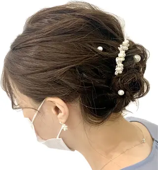 セミロング ヘアアレンジ ミドウチ アヤカのヘアスタイル