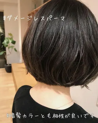 ショート カラー パーマ ヘアアレンジ 松田 亮葉のヘアスタイル