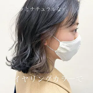 ミディアム カラー ayaka 縮毛矯正レイヤーのヘアスタイル