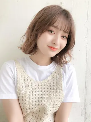 ミディアム 髪質改善🩵縮毛矯正 代々木/木下のヘアスタイル
