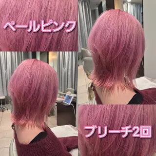 ショート カラー 雅/ダブルカラー/ 白髪ぼかしハイライトのヘアスタイル