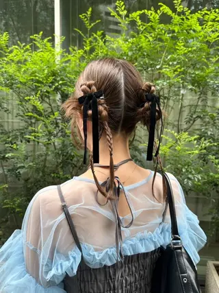 セミロング カラー ヘアアレンジ hazuki🐈‍⬛ 透明感カラーのヘアスタイル