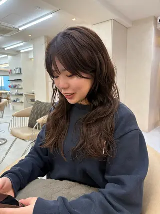 ロング カラー パーマ 撮影モデル 様募集中🫧ももかのヘアスタイル