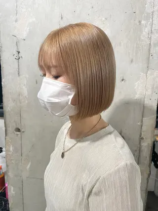 ミディアム カラー 【縮毛矯正ブリーチ】 MANATO🌈のヘアスタイル