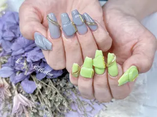 セミロング カラー ネイル Le’a NailSalonのネイルデザイン