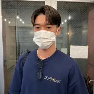 ショート メンズ センターパート／マッ シュ／パーマ　あさみのヘアスタイル