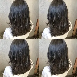 ミディアム カラー 小栗 麻衣のヘアスタイル