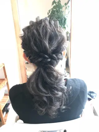 セミロング ヘアアレンジ 早朝✨ヘアセット 着付け/清水玲歌のヘアスタイル