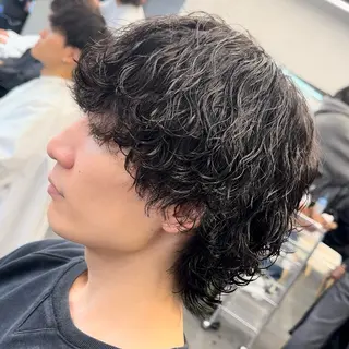 ミディアム パーマ ヘアアレンジ メンズ fifth 石川 凪のヘアスタイル