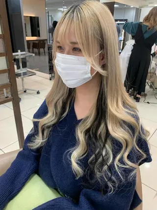 ロング カラー メンズ特化シャドウパ ーマラウンドマッシュのヘアスタイル