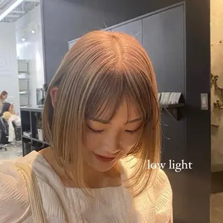 ショート カラー レイヤー/ボブ/透明 感カラー/佐藤奈由のヘアスタイル