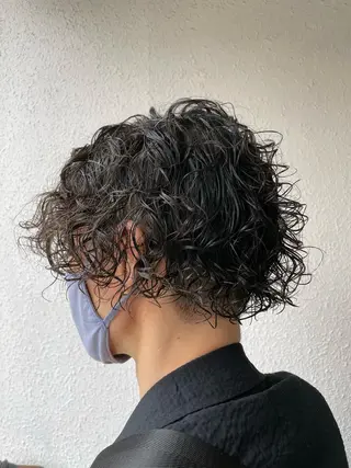 ミディアム パーマ メンズ Cocorokara所属・佐藤 良祐のヘアスタイル