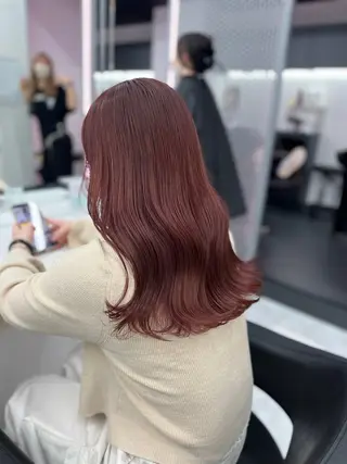 セミロング カラー 💖似合わせカラー レイヤー💖縮毛矯正のヘアスタイル