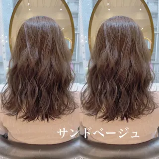 セミロング カラー 佐々木 裕一のヘアスタイル